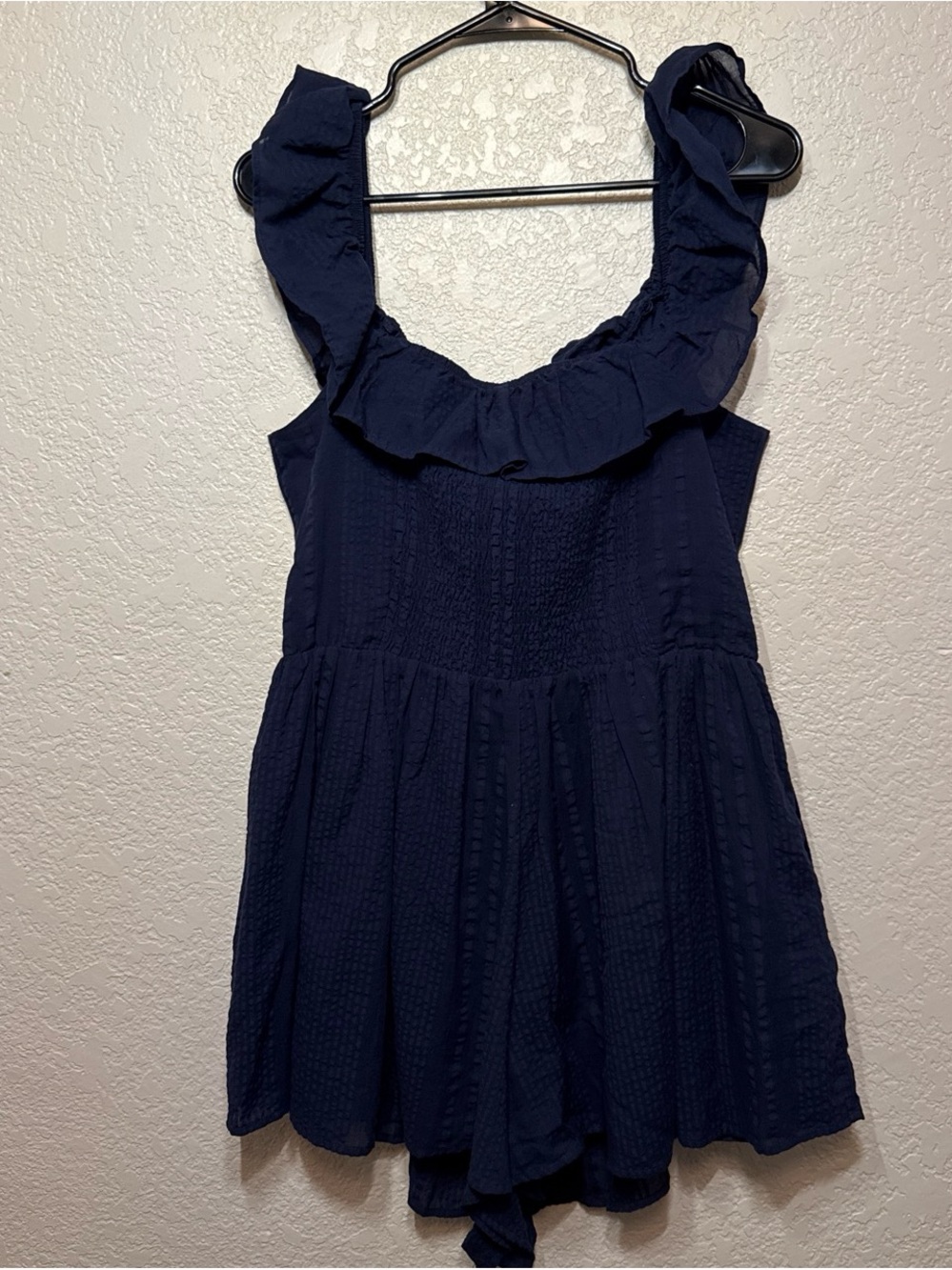 aerie Navy Ruffle Romper - Picture 3 of 3